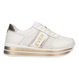 Sapatos Ever Sports para mulheres Filippo DP1414 branco e dourado Sapatos Ever Sports para mulheres Filippo DP1414 branco e dourado