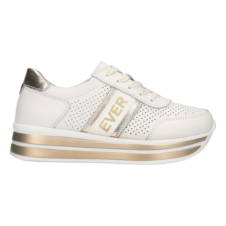 Sapatos Ever Sports para mulheres Filippo DP1414 branco e dourado