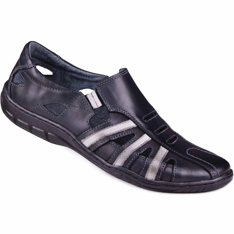 Kampol Sapatos perfurados masculinos para o verão 16/10 pretos