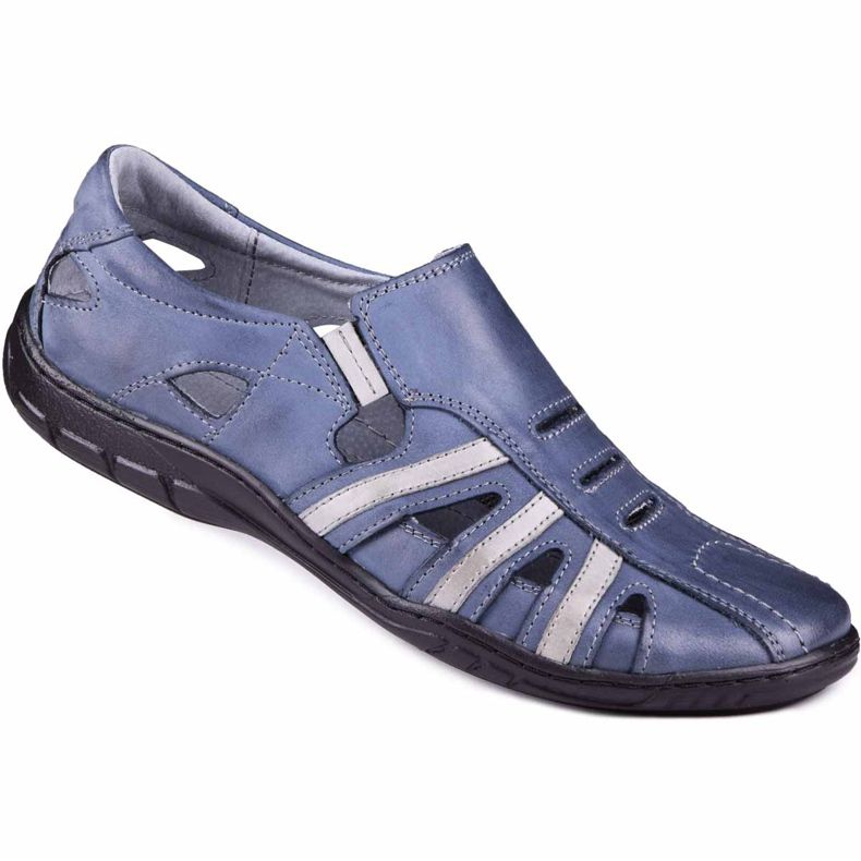 Kampol Sapatos abertos masculinos para o verão 16/53 azul marinho