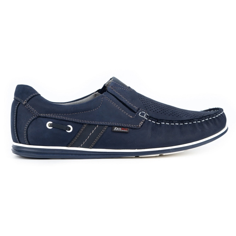 Kampol Mocassins masculinos abertos para o verão 53/53 / P azul marinho