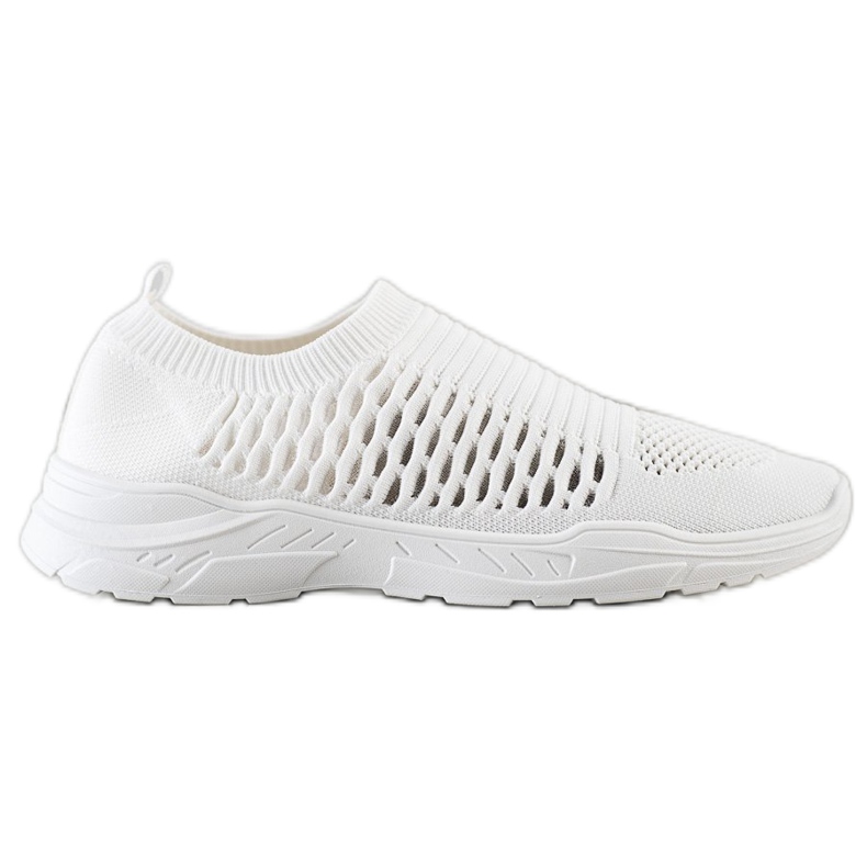 Ideal Shoes Tênis confortáveis ​​com orifícios branco