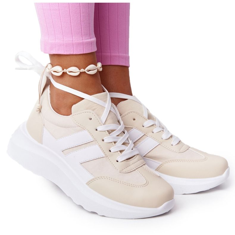 PS1 Sapatos esportivos femininos, tênis, bege, feriado branco