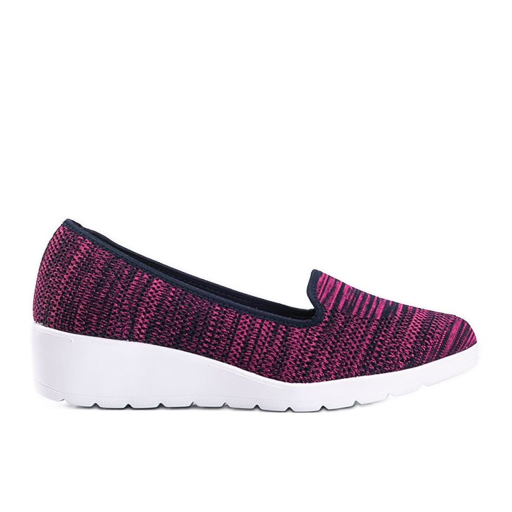 Bailarinas rosa na cunha Emerson azul marinho