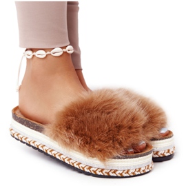 PS1 Chinelos Camel Adventure com Pele marrom multicolorido