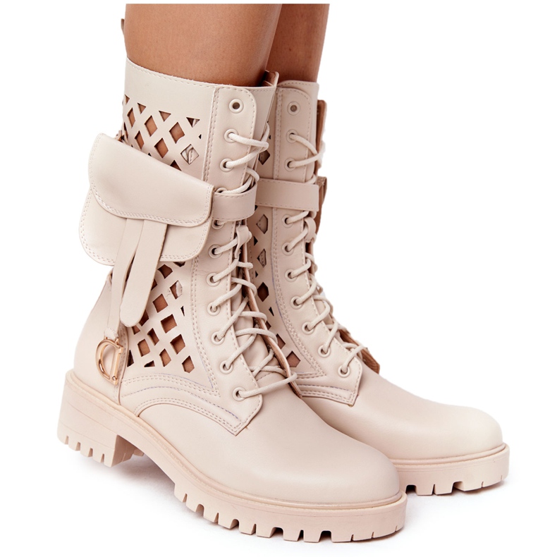 PS1 Botas a céu aberto com rim Beige Rock Star bege PS1 Botas a céu aberto com rim Beige Rock Star bege