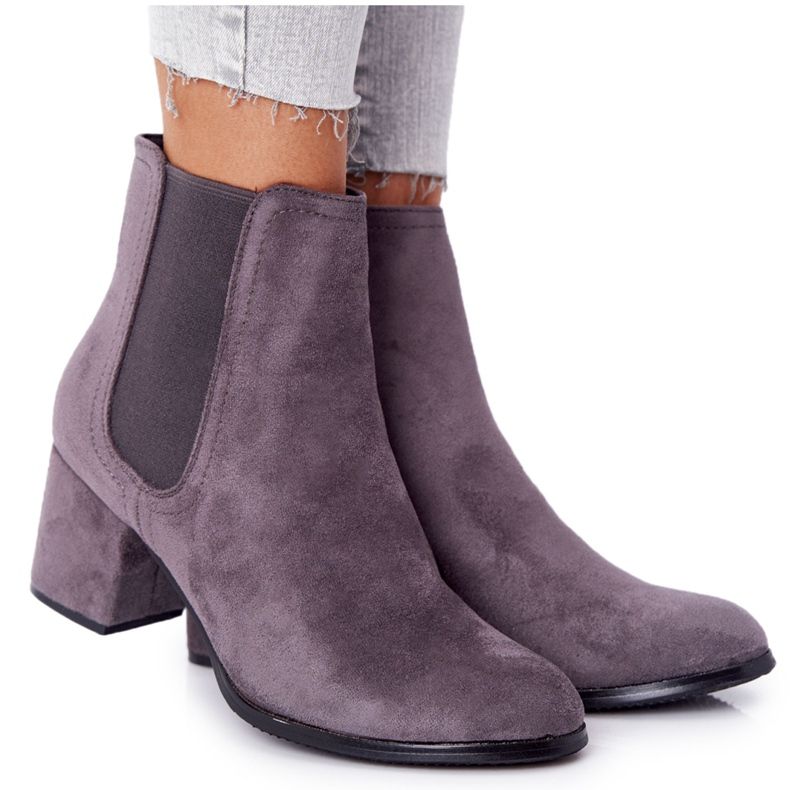 PJ1 Botas quentes femininas Jodhpur botas Grey Juliette cinza