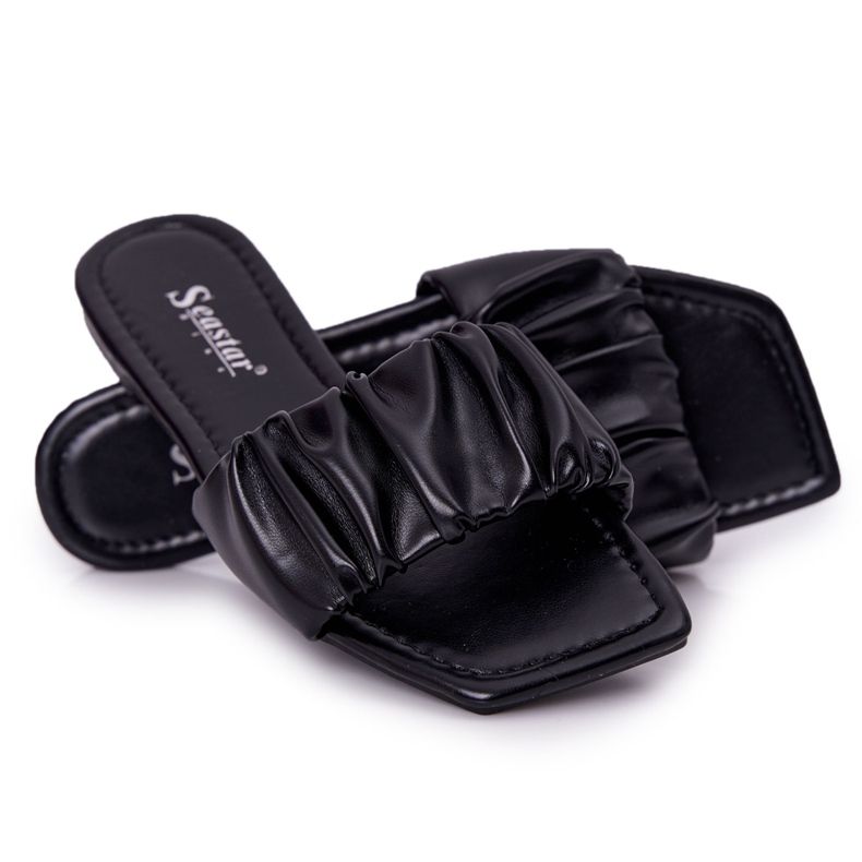 PS1 Chinelos clássicos femininos pretos com bom aspecto