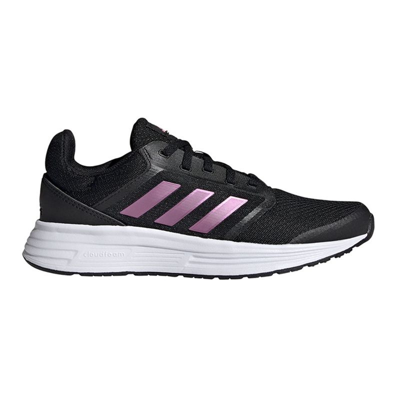 Tênis de corrida feminino Adidas Galaxy 5 preto e rosa FY6743