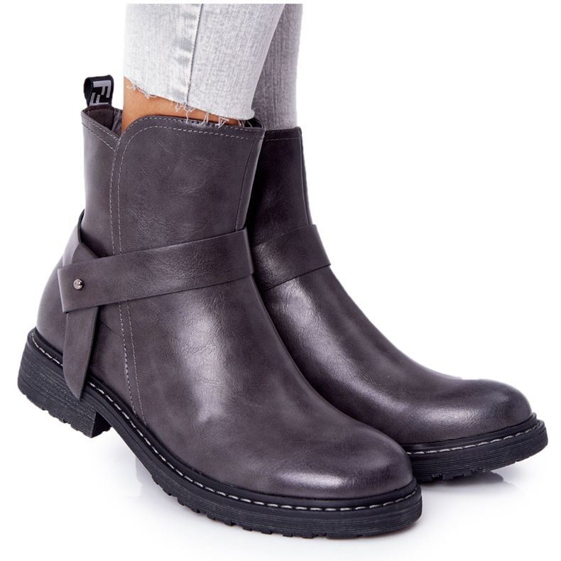 PJ1 Botas quentes femininas Workers Grey Alivia cinza