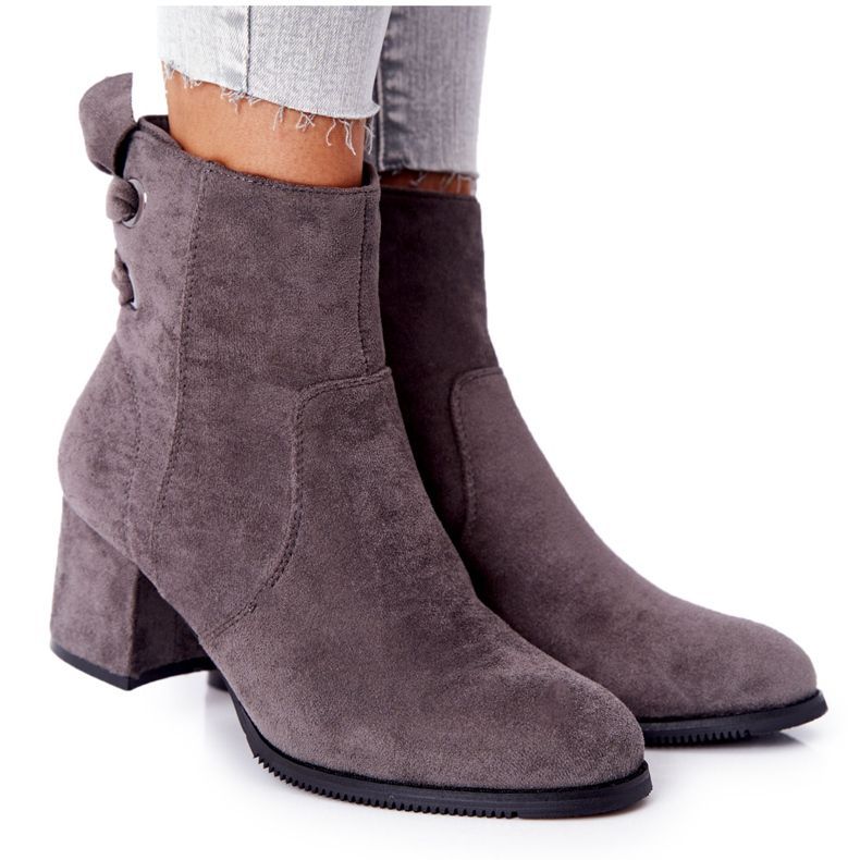 Botas quentes femininas de salto Grey Kayla cinza