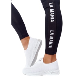 PS1 Sapatos esportivos femininos slip-on branco ser elásticos