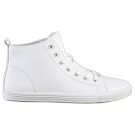 Ideal Shoes Tênis de tênis de alta moda branco