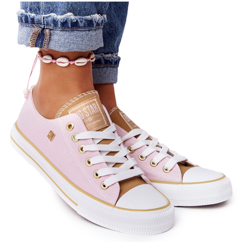 Tênis clássico feminino Big Star HH274455 rosa