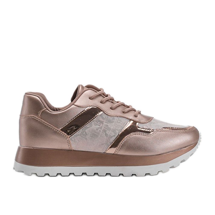 Tênis champanhe couro ecológico 2019-447 multicolorido dourado