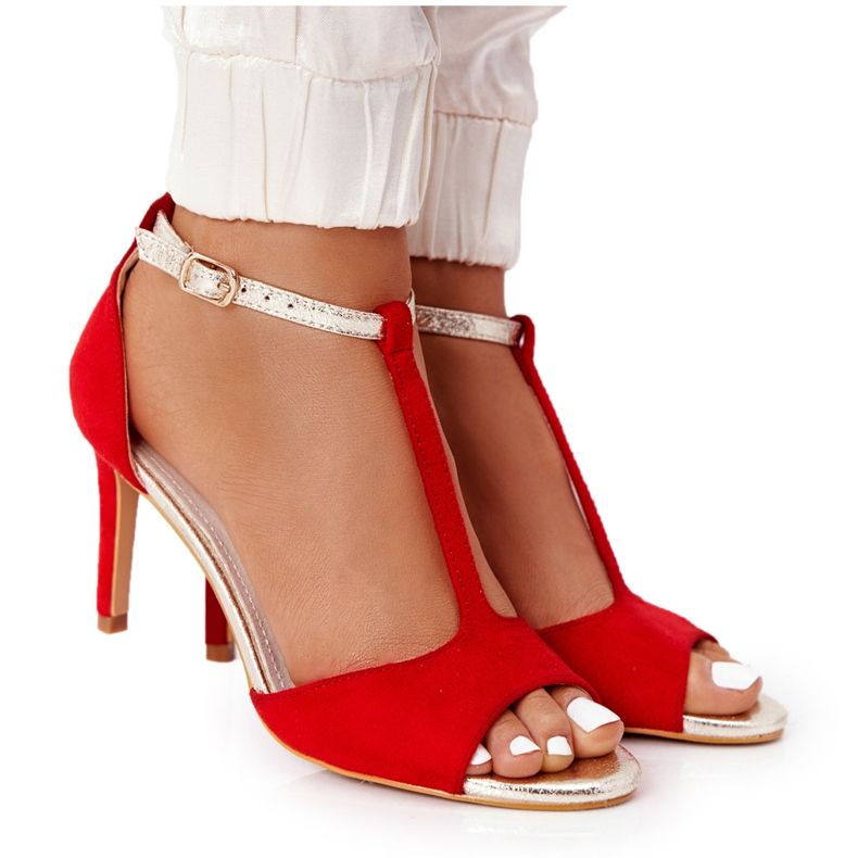 S.Barski Sandálias em Szpilce S. Bararski 280-58 Vermelho-Dourado