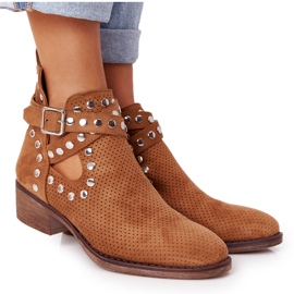 PS1 Botas Openwork com jatos Camel Dakota castanho