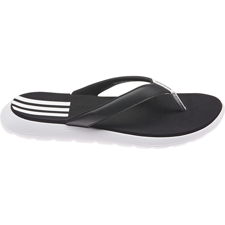 Chinelos de flip-flop de conforto feminino da Adidas, preto e branco, FY8656