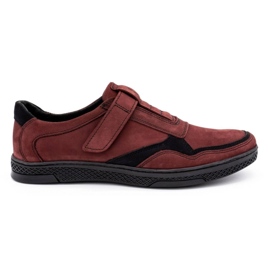 Polbut Sapatos casuais masculinos de couro 2102 clarete vermelho Polbut Sapatos casuais masculinos de couro 2102 clarete vermelho