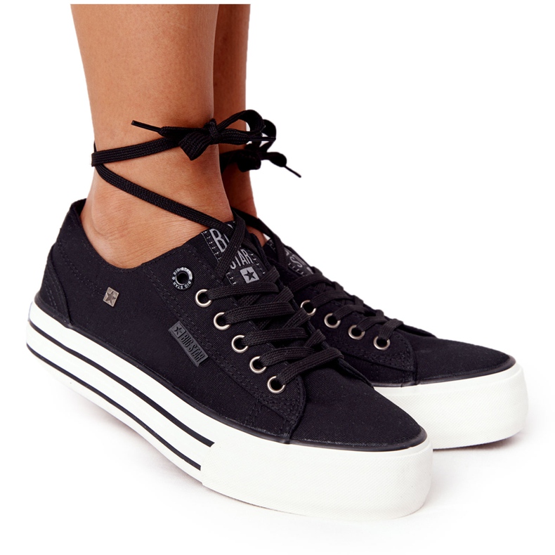 Tênis feminino na plataforma Big Star HH274056 Czarme preto