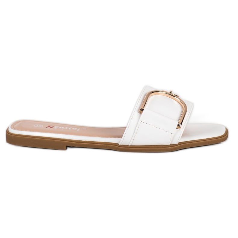 Seastar Chinelos Elegantes Com Ornamento branco