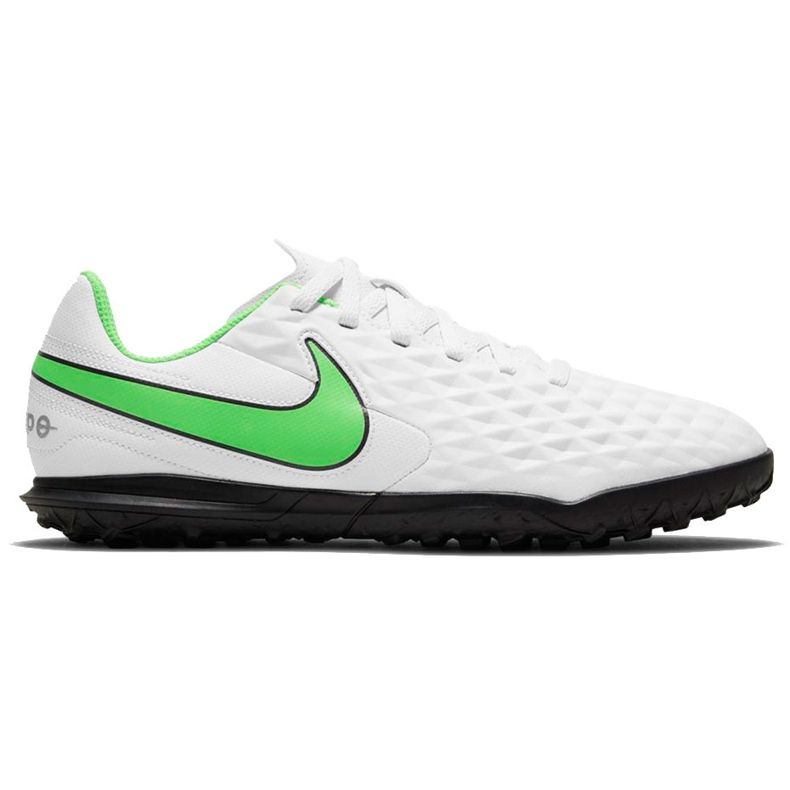 Chuteira Nike Tiempo Legend 8 Club Tf Junior AT5883 030 branco branco