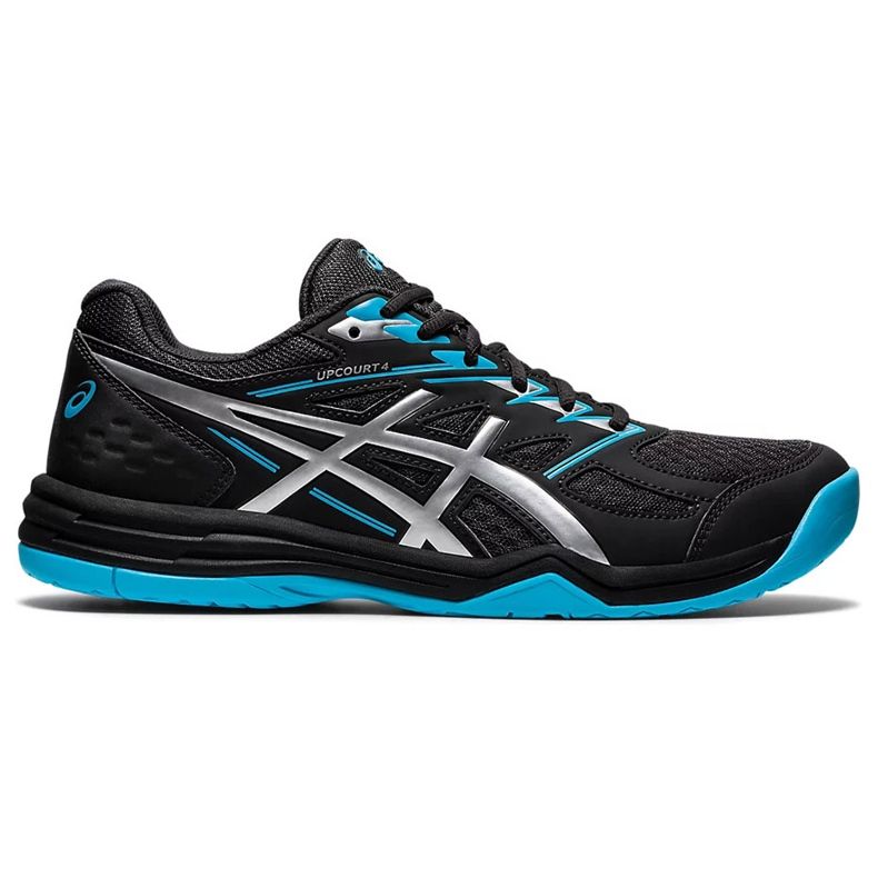 Tênis masculino de vôlei Asics Upcourt 4 preto e azul 1071A053 020