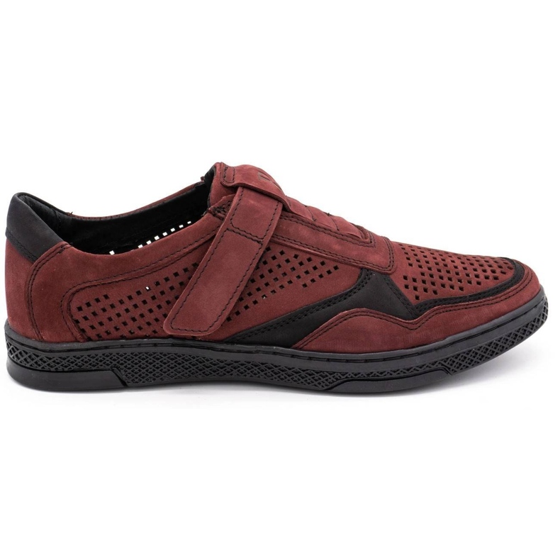 Polbut Sapatos casuais masculinos de couro 2102L bordô vermelho