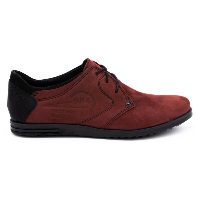 Polbut Sapatos de couro masculino 2103 bordô vermelho