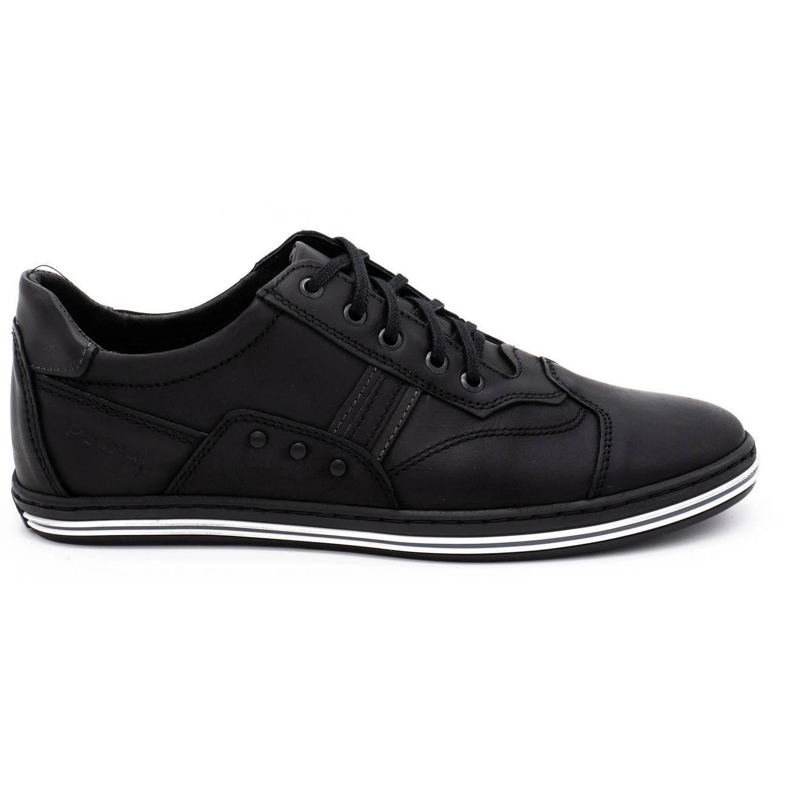 Polbut Sapatos masculinos casuais pretos 1801L