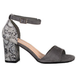 Sandálias Sergio Leone elegantes cinza