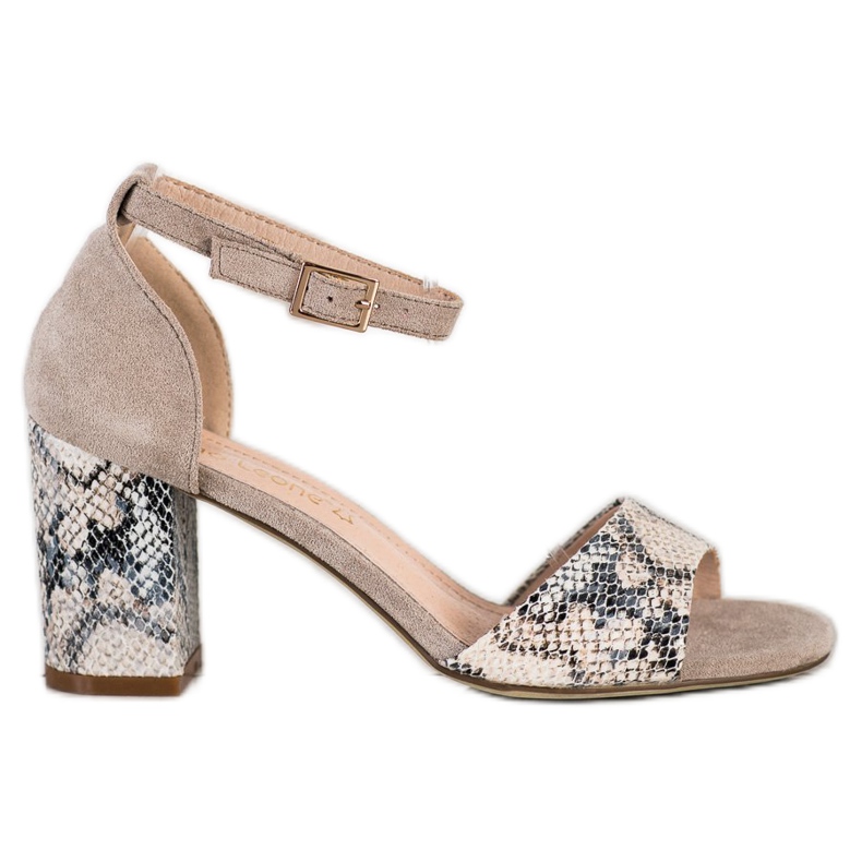 Sandálias Sergio Leone elegantes bege multicolorido