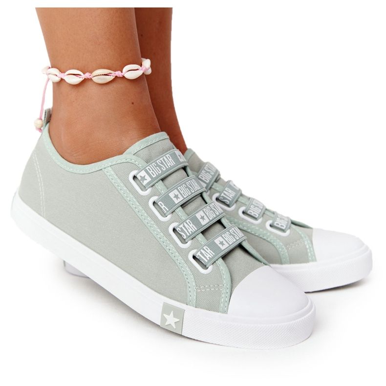 Tênis feminino Big Star HH274097 Verde com punhos