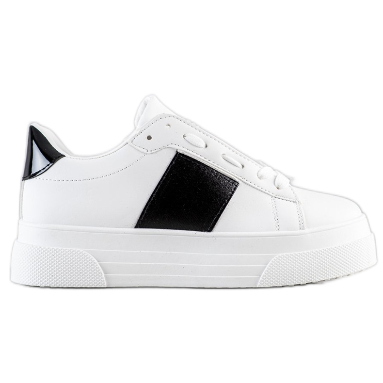 SHELOVET Tênis com couro ecológico na plataforma branco