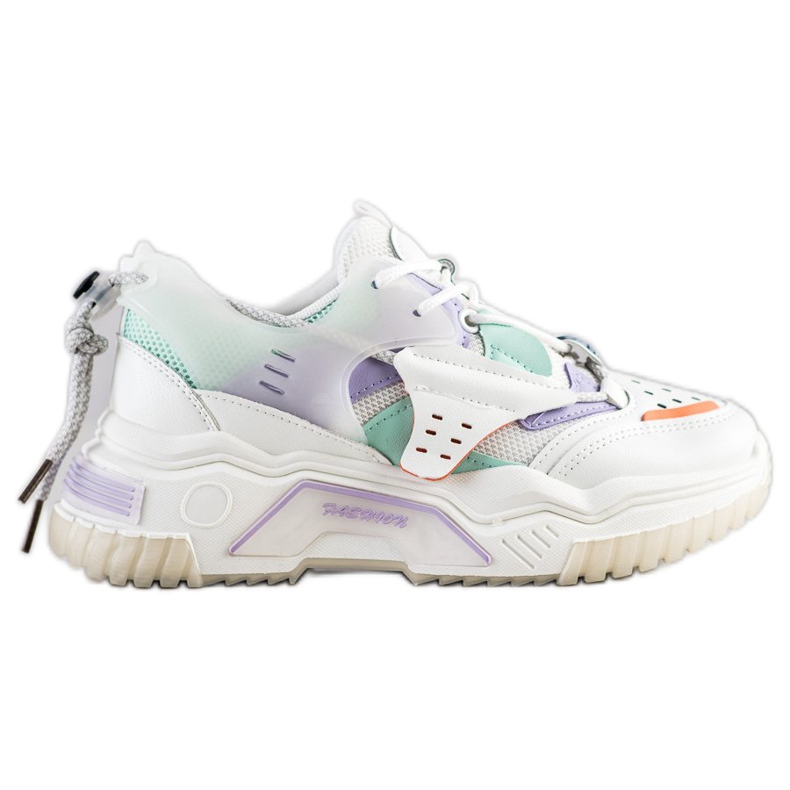 SHELOVET Tênis coloridos da moda branco multicolorido