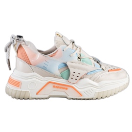 SHELOVET Tênis coloridos da moda bege multicolorido