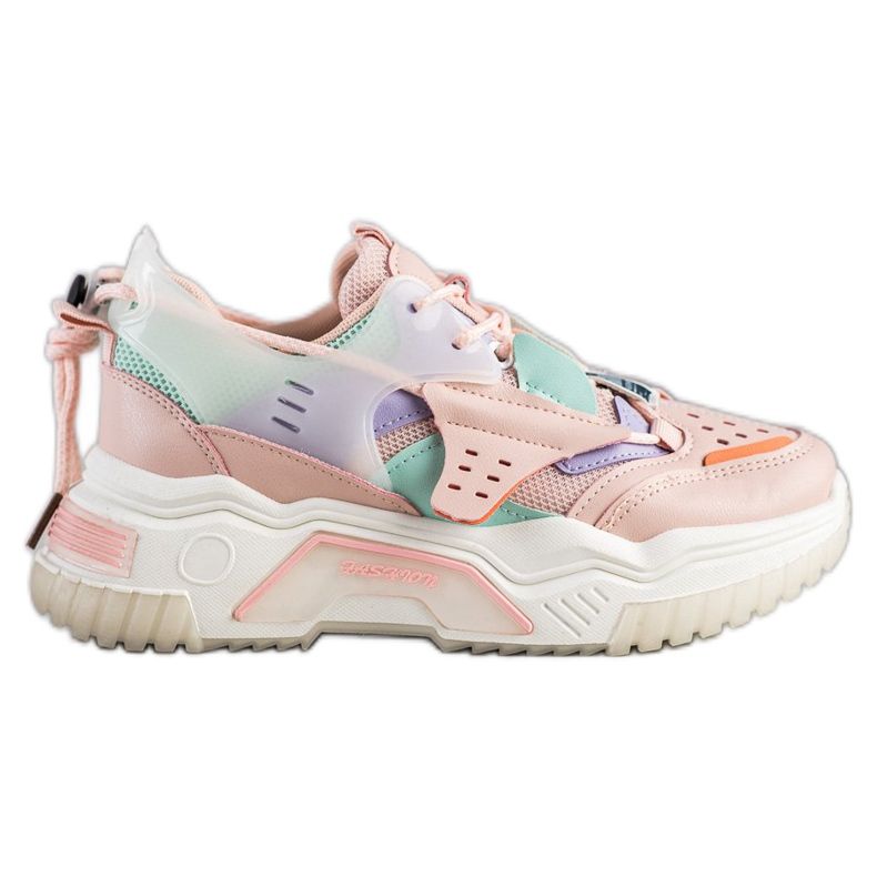 SHELOVET Tênis coloridos da moda rosa multicolorido