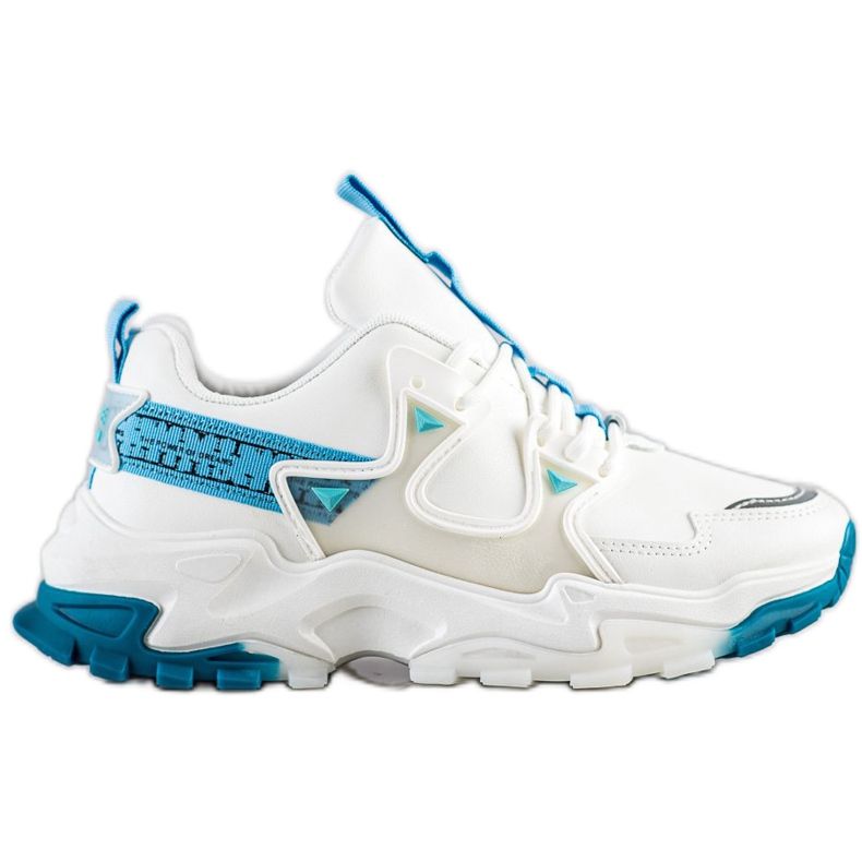 SHELOVET Tênis com inserções de moda azuis branco