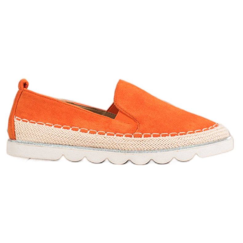 SHELOVET Slipons de camurça para a primavera laranja