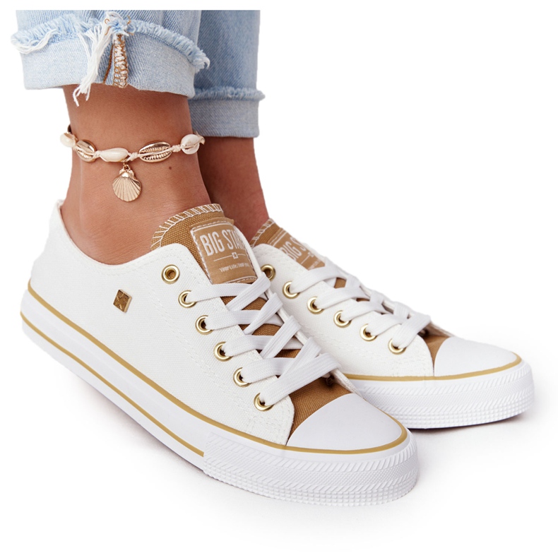 Tênis clássico feminino Big Star HH274458 branco