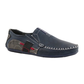 Mario Pala Mocassins masculinos 834 azul marinho vermelho azul-marinho cinza