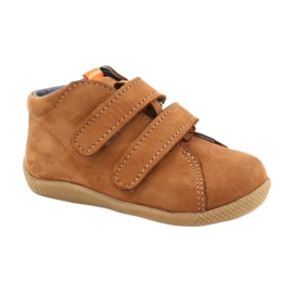 Sapatos de velcro em couro Mazurek, marrom 264