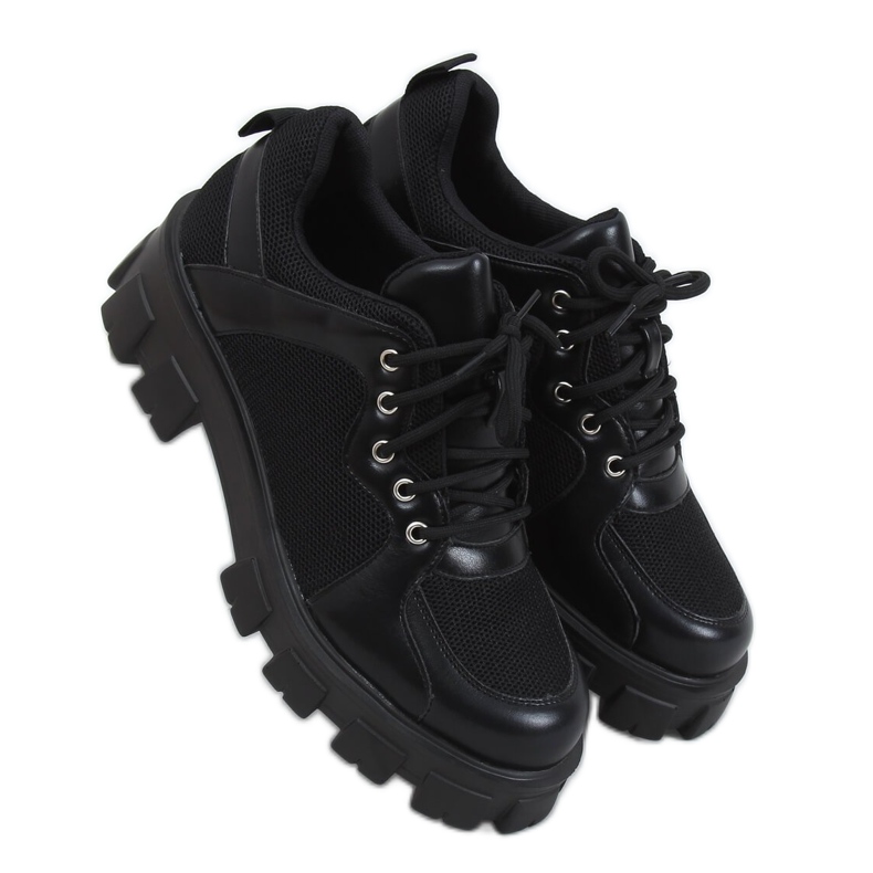 Mocassins pretos em sola alta NC1129 preto