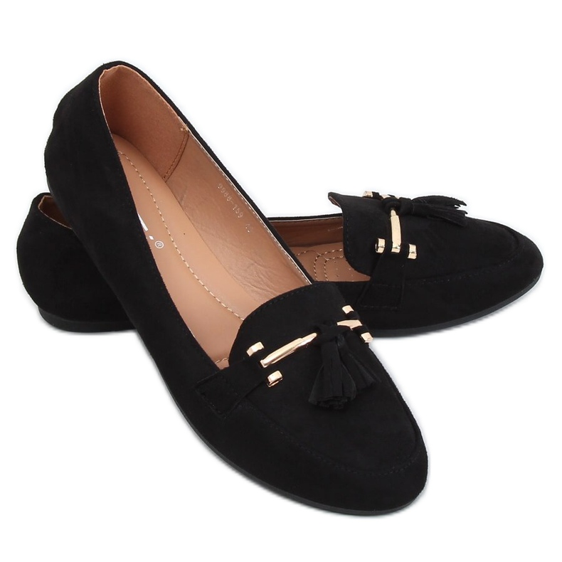 Mocassins femininos negros 9988-159 Preto