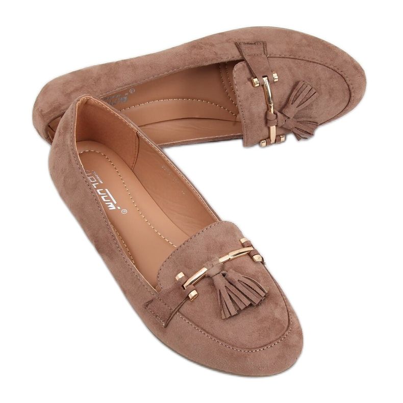 Mocassins bege feminino 9988-159 Khaki cáqui