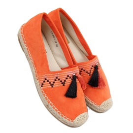 Alpercatas boho com franjas laranja LX-3R11 Orange