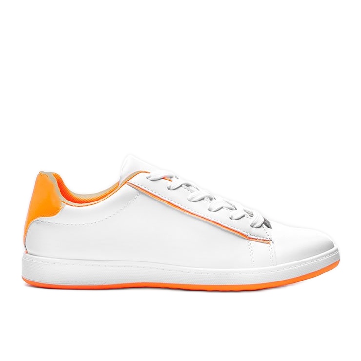 Tênis femininos brancos Neon Orange Carol