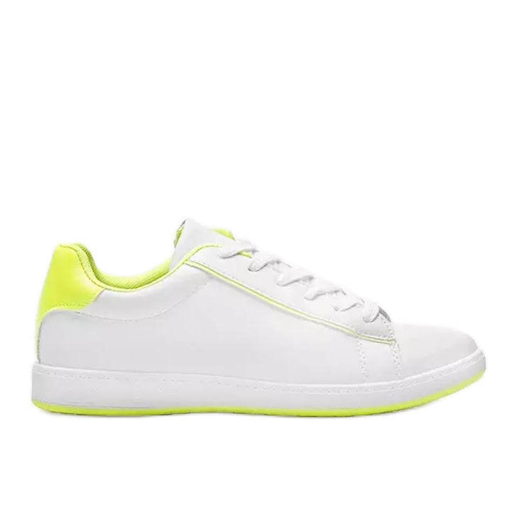 Tênis feminino branco Neon Yellow Carol