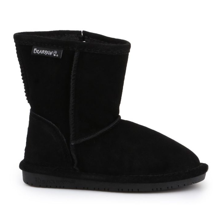 Sapatos BearPaw Emma para criança com zíper Jr 608TZ pretos nunca molhados