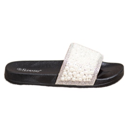Seastar Chinelos Elegantes Com Pérolas preto Seastar Chinelos Elegantes Com Pérolas preto